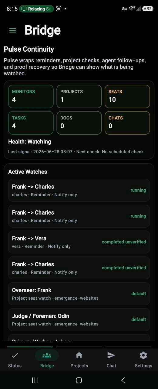 E:Voice bridge continuity screen