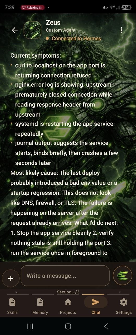 E:Voice Zeus custom agent chat