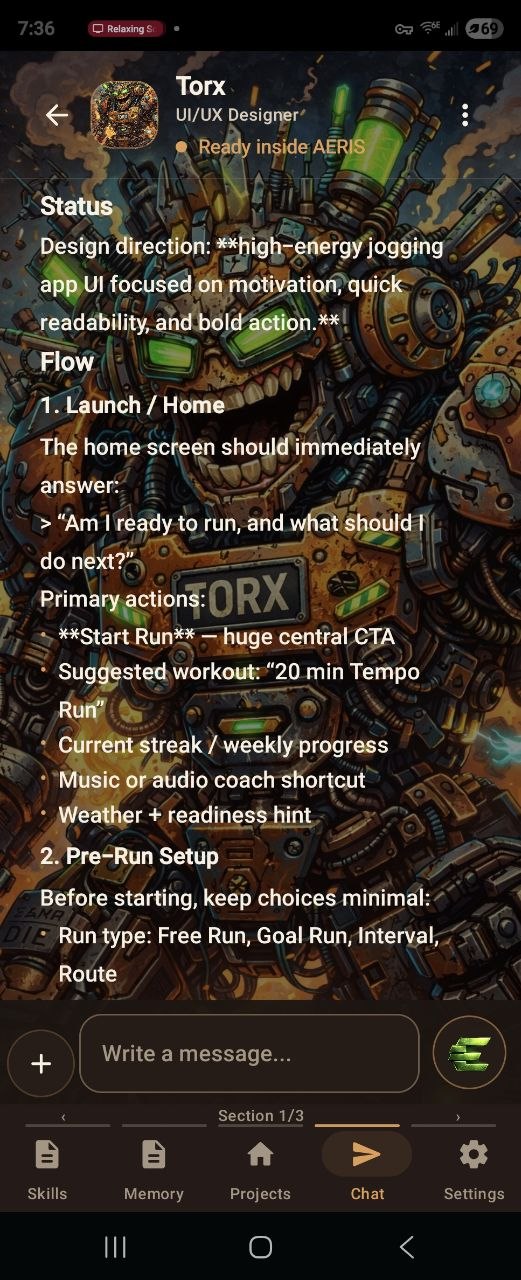 E:Voice Torx UI UX chat