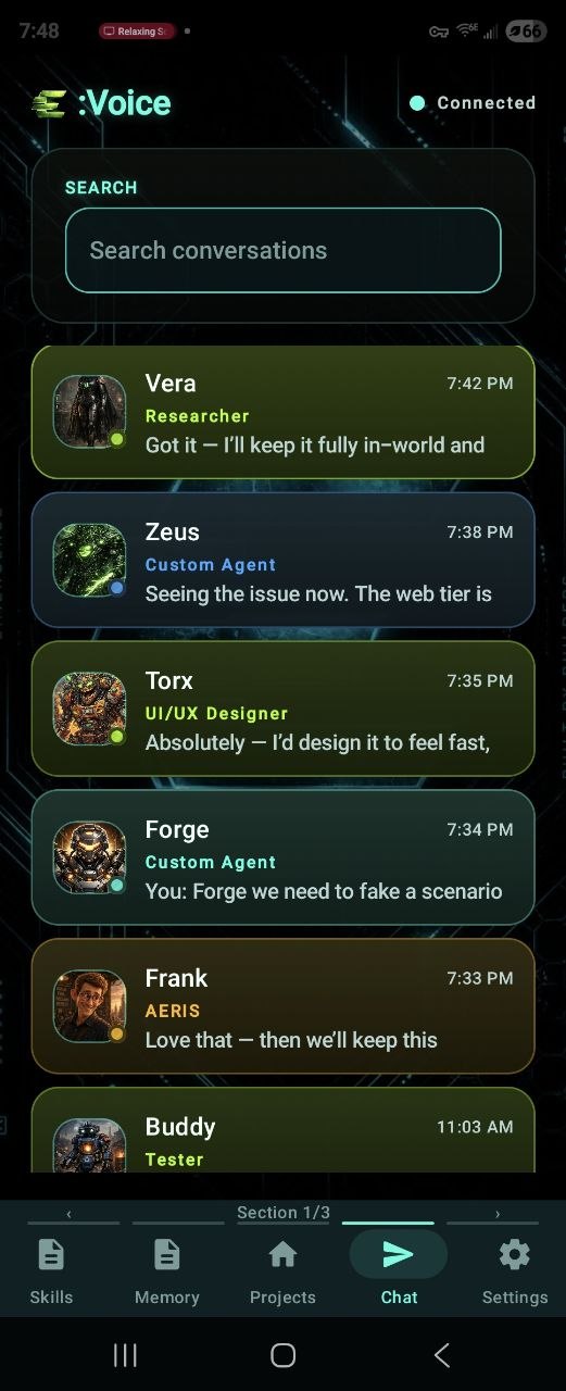 E:Voice contacts and chat list
