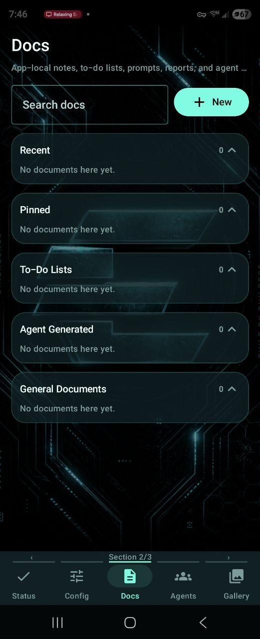 E:Voice Docs screen