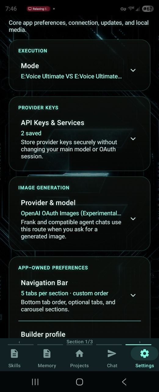 E:Voice provider and image generation settings