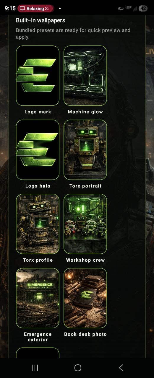 Built-in wallpapers library